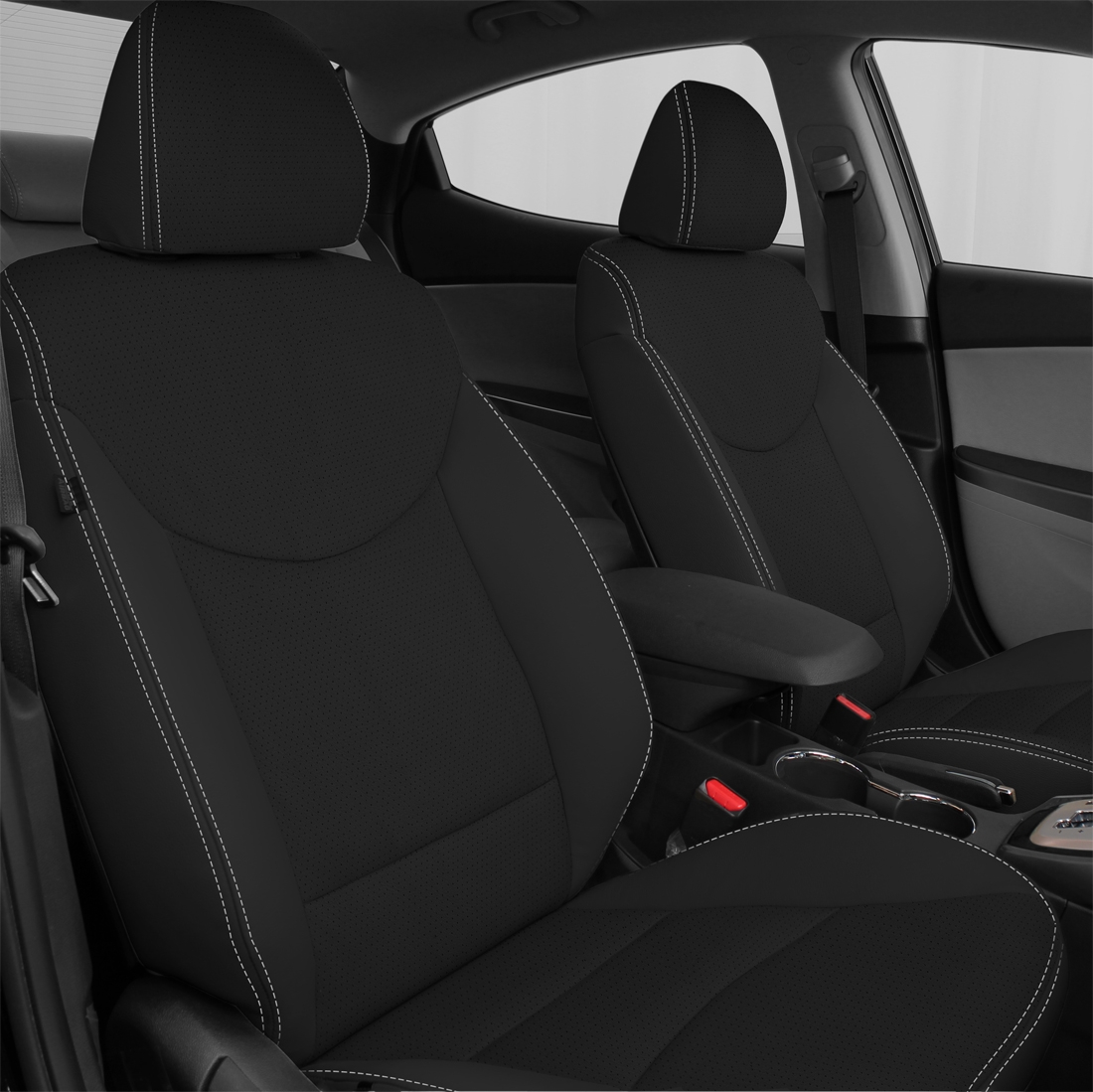 BLACK wrap, Perf Centers, SILVER double stitching
