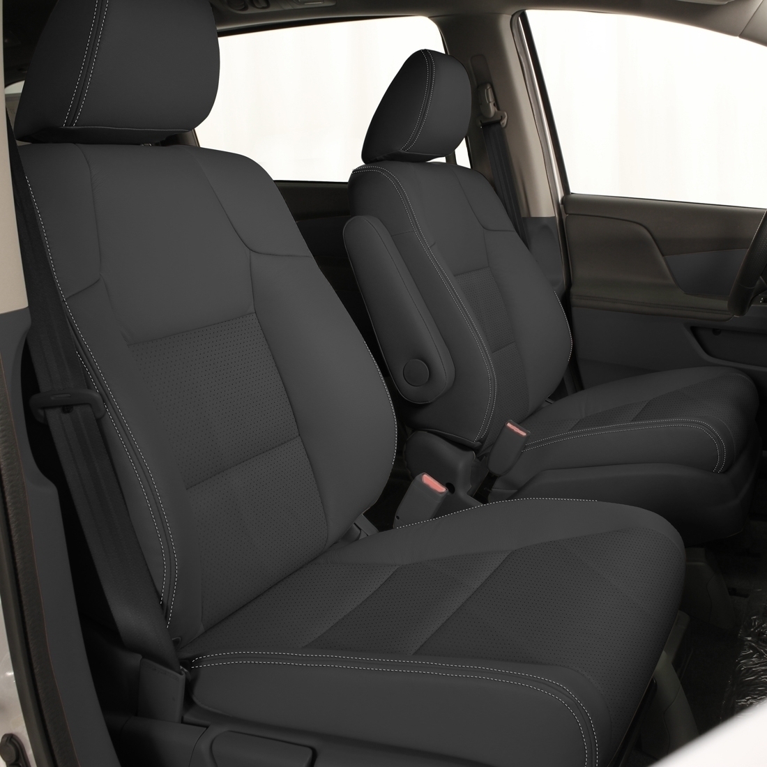 LT GREY wrap, Perf Combo, DOVE GREY double stitching