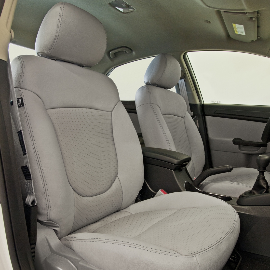 DOVE GREY wrap, Perf Combo, LT GREY double stitching