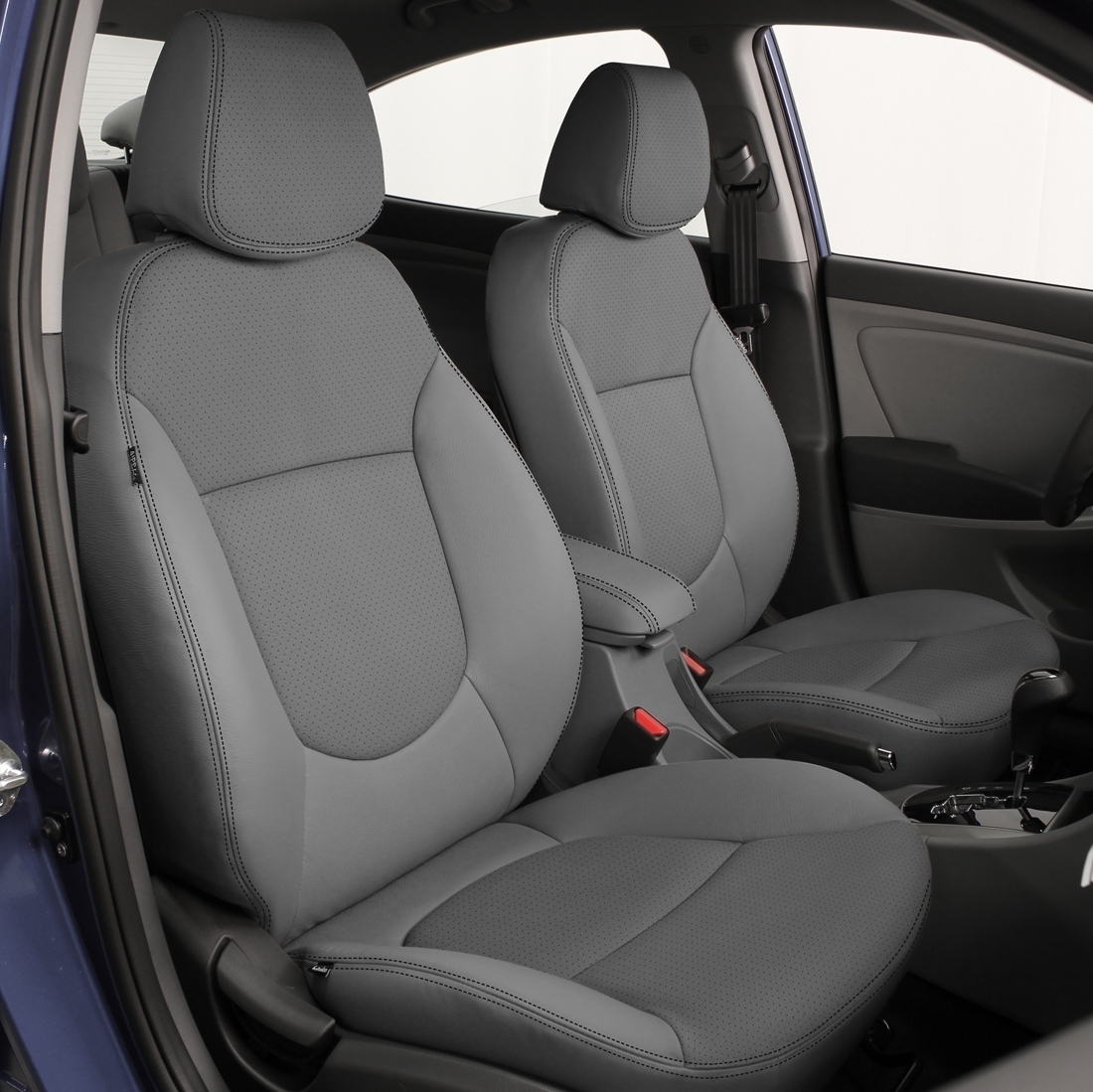 ICE GREY wrap, Perf Centers, DK GRAPHITE double stitching