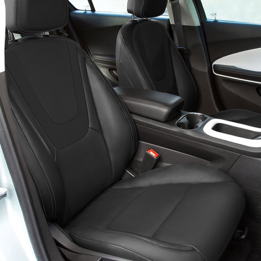 BLACK wrap, Perf Centers, SILVER double stitching