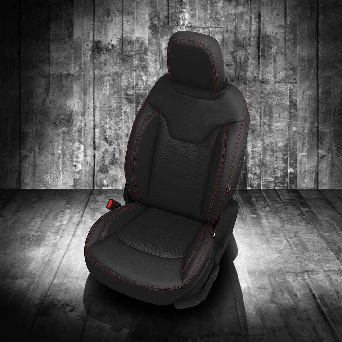 BLACK wrap, Perf Inserts, RED contrast all stitch