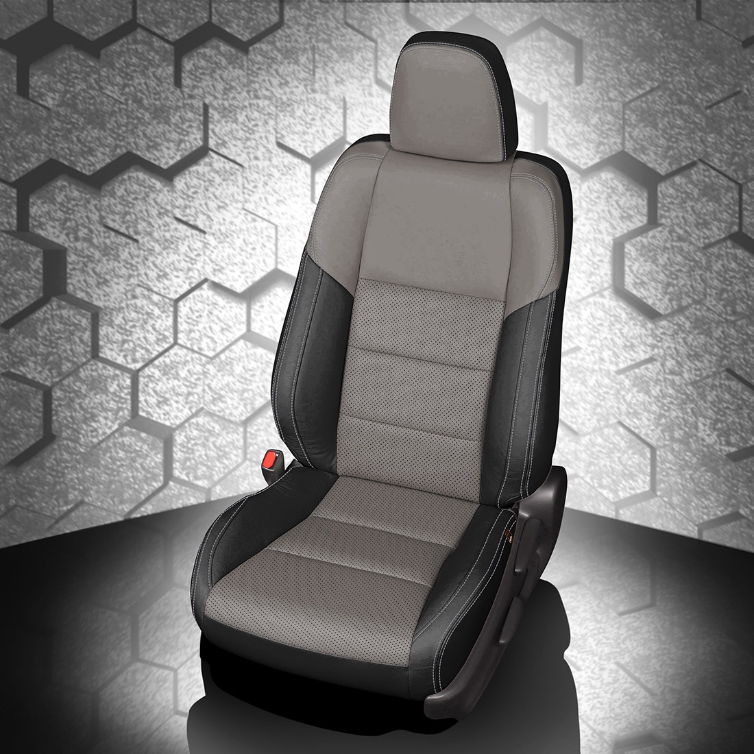 BLACK wrap, ASH Center, Perf Combo, SILVER contrast all stitch