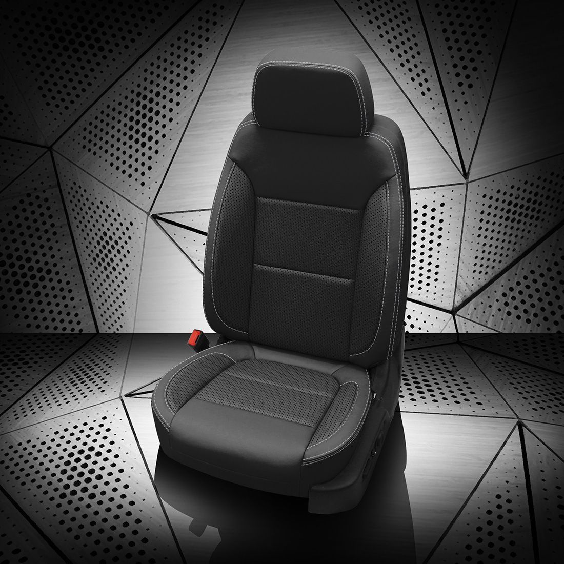 BLACK wrap, BLACK Insert, Perf Inserts & Wings, SILVER contrast all stitch, BLACK wings