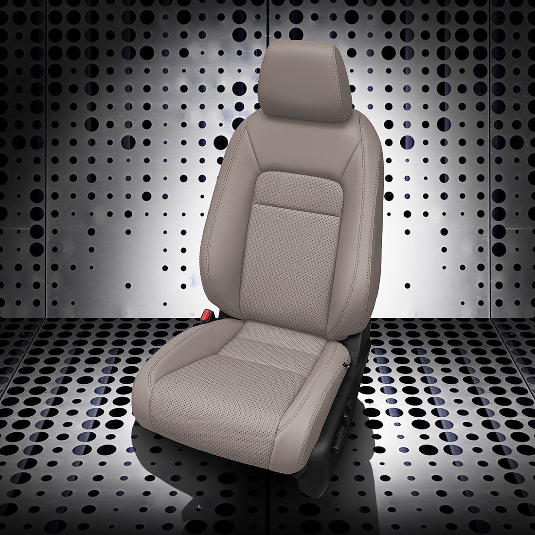 DOVE GREY wrap, Perf Combo, DOVE GREY double stitching