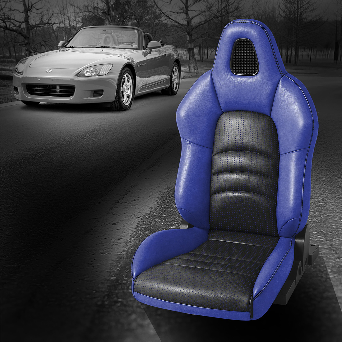 COBALT wrap, BCDA BLUE Combo, BLACK contrast all stitch