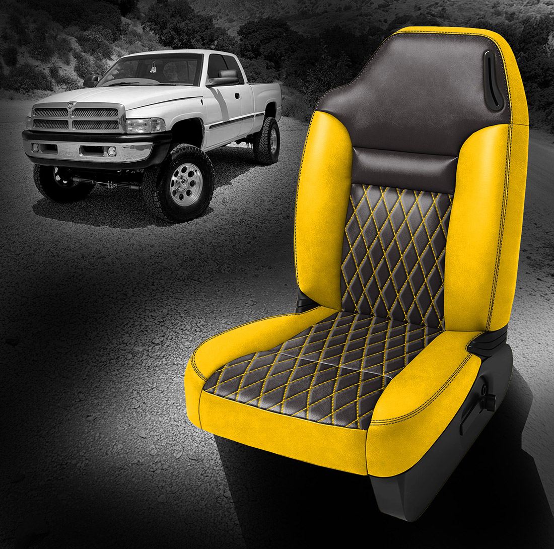 HYPER YELLOW wrap, BLACK Body, BLACK contrast all stitch, Tek Stitch SINGLE DIAMOND COMBO, HYPER YELLOW TekColor