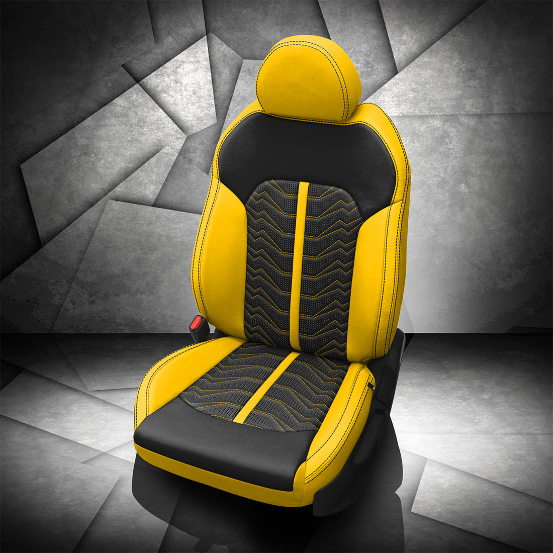 HYPER YELLOW wrap, BLACK Body, BLACK contrast all stitch, Tek Fusion LIGHTNING BOLT FUSION INSERTS, HYPER YELLOW TekColor