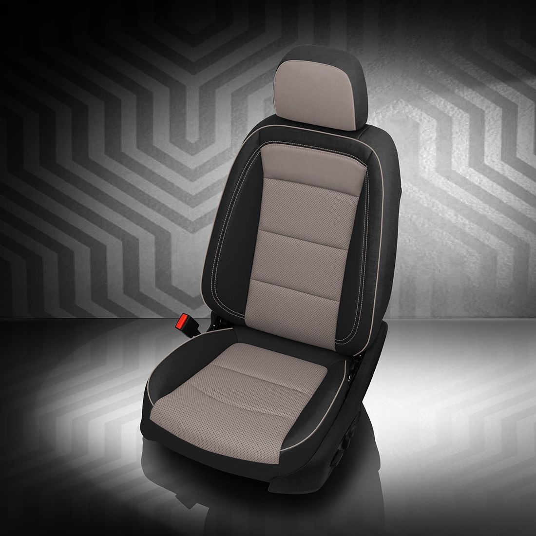 BLACK wrap, DOVE GREY Center, Perf Combo, DOVE GREY piping