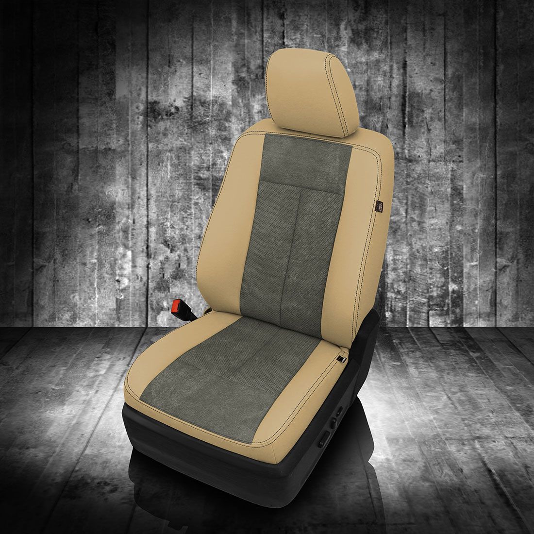 VANILLA wrap, ~6929 DARK SLATE Body, Perf Inserts, LT GREY contrast all stitch