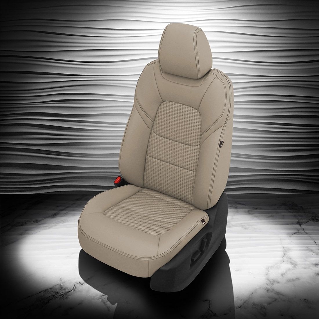 DUNE wrap, Perf Inserts, LT GREY contrast all stitch