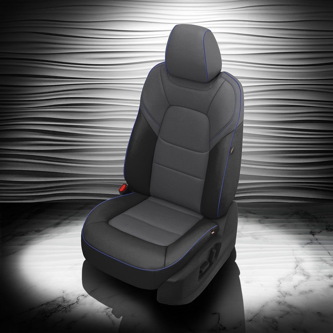 BLACK wrap, LAPIS Insert, Perf Inserts, COBALT piping, LAPIS wings