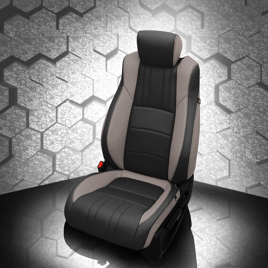 DOVE GREY wrap, BLACK Facing, Perf Body & Wings, BLACK contrast all stitch, DOVE GREY wings