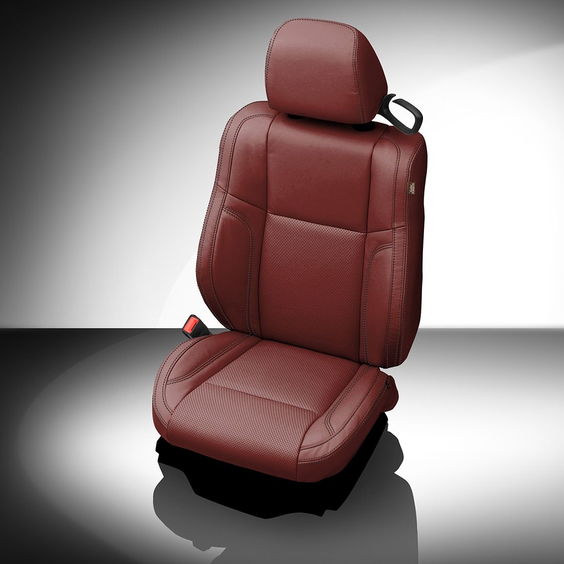 MED RED wrap, Perf Combo, BLACK contrast all stitch