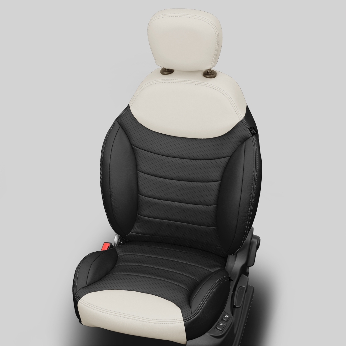 BLACK wrap, ALABASTER Wings, Perf Inserts, ALABASTER double stitching