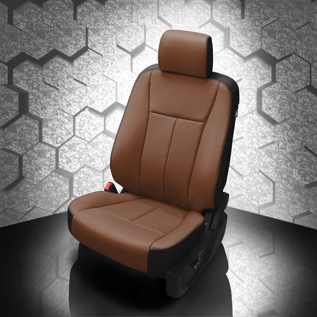 BLACK wrap, MAHOGANY Facing, Perf Inserts, BLACK contrast all stitch