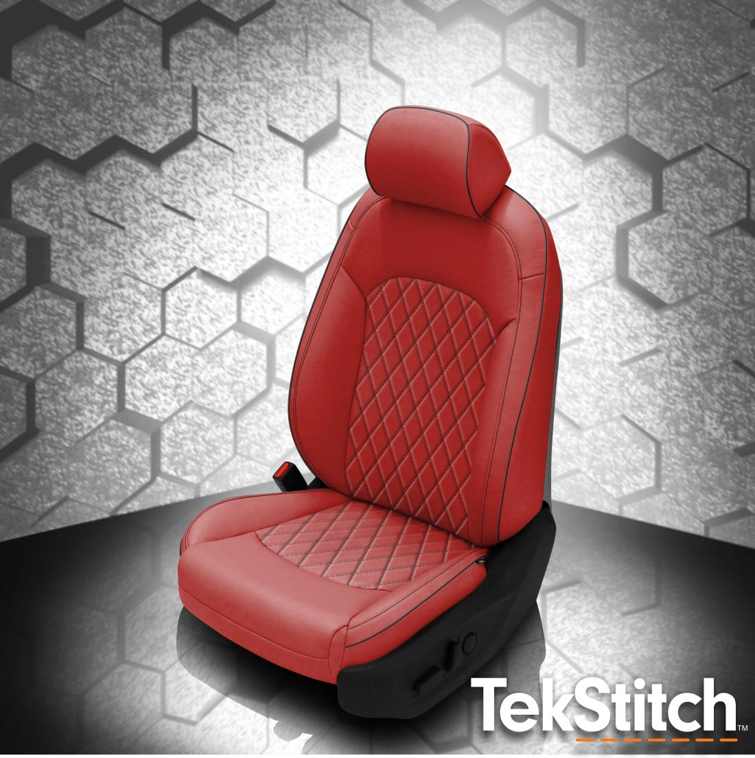 Red wrap, Black piping and contrast all stitch, TekStitch Diamond insert, Tek Color Black