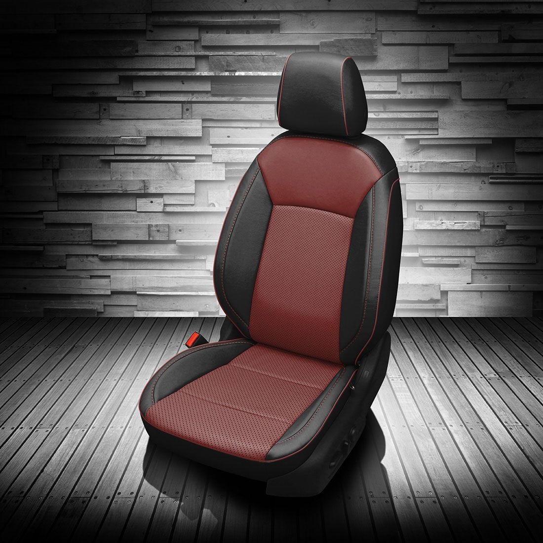 BLACK wrap, MED RED Body, Perf Combo, MED RED piping