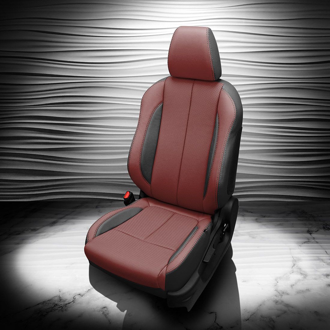 BLACK wrap, MED RED Facing, Perf Body, BLACK double stitching, BLACK wings