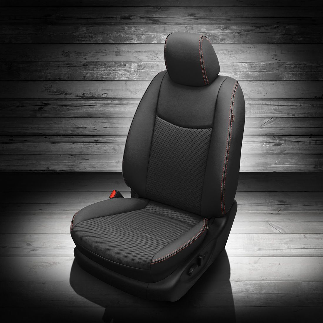 BLACK wrap, Perf Combo, CARDINAL contrast all stitch