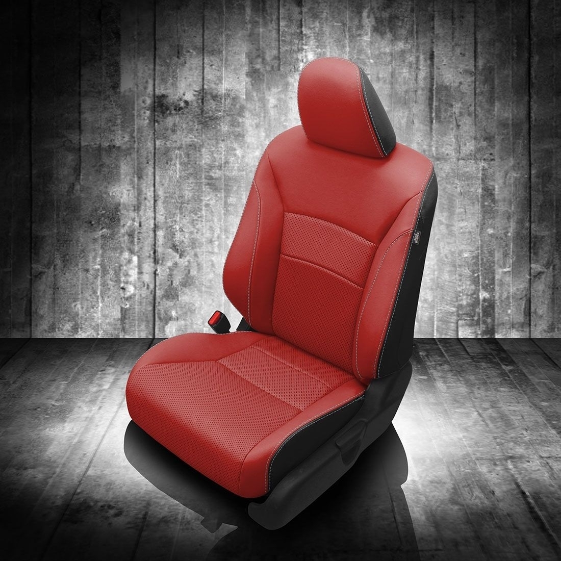 BLACK wrap, RED Facing, Perf Combo, SILVER contrast all stitch