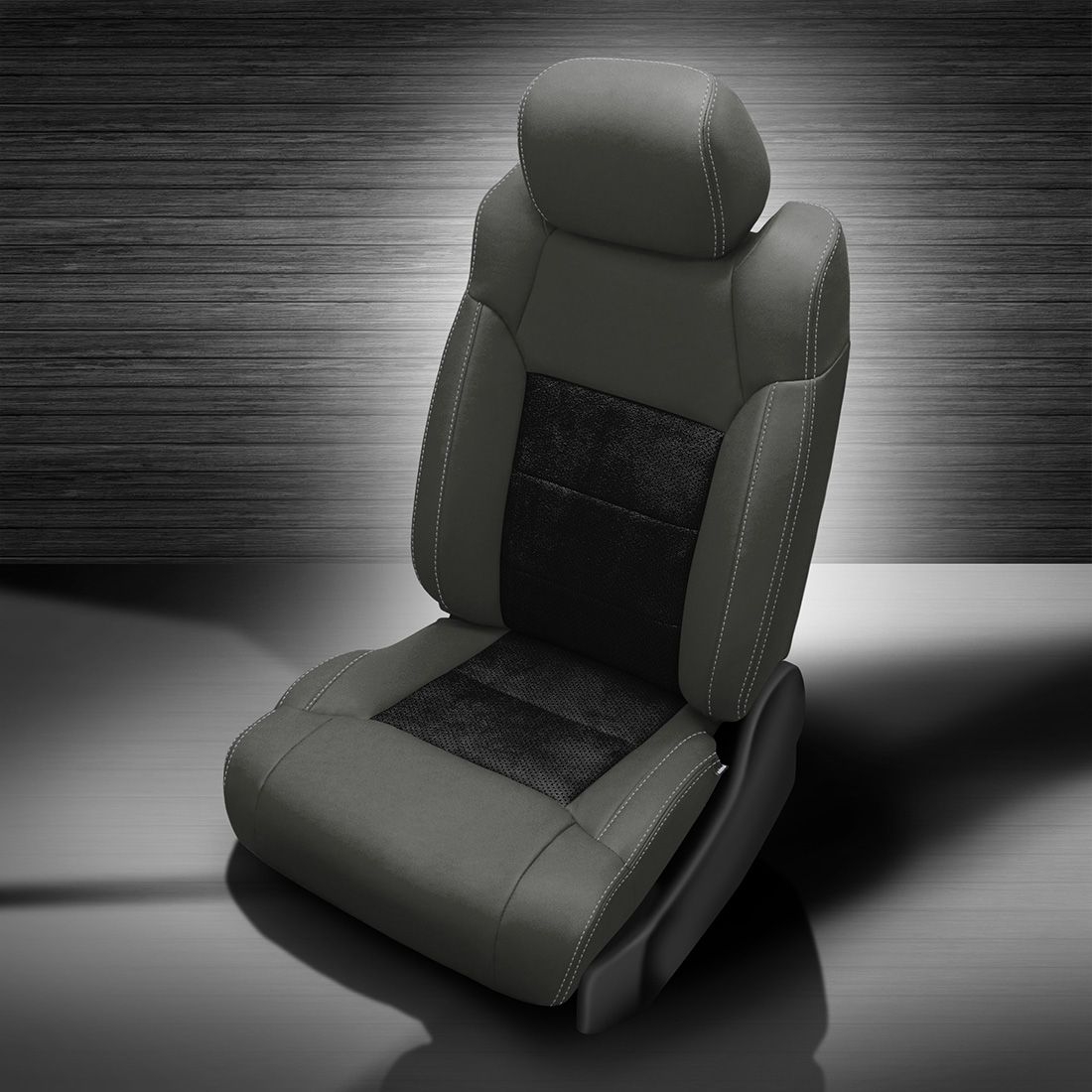 CHARCOAL wrap, ~6929 DARK SLATE Insert, Perf Inserts, SILVER double stitching