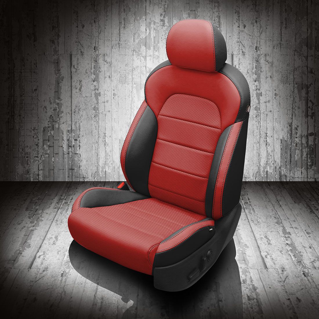 BLACK wrap, RED Center, Perf Combo, BLACK double stitching, RED wings