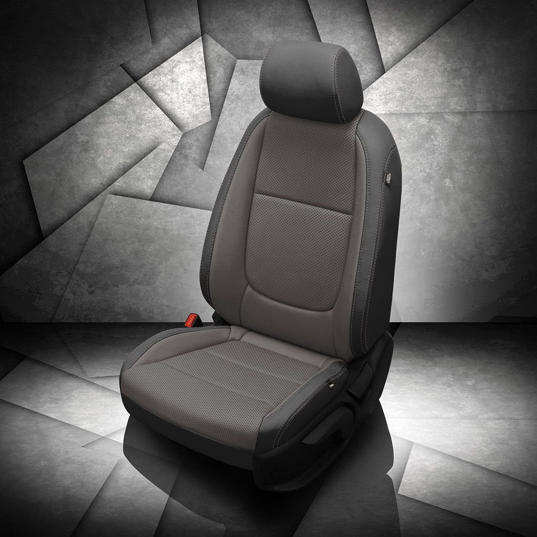 BLACK wrap, LT GREY Body, Perf Body, LT GREY contrast all stitch, LT GREY wings