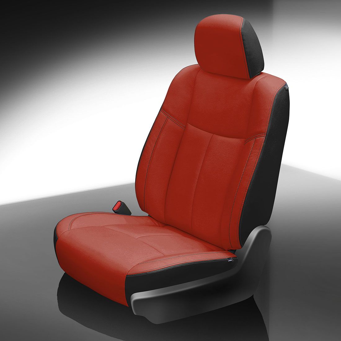 BLACK wrap, CARDINAL Facing, BLACK double stitching