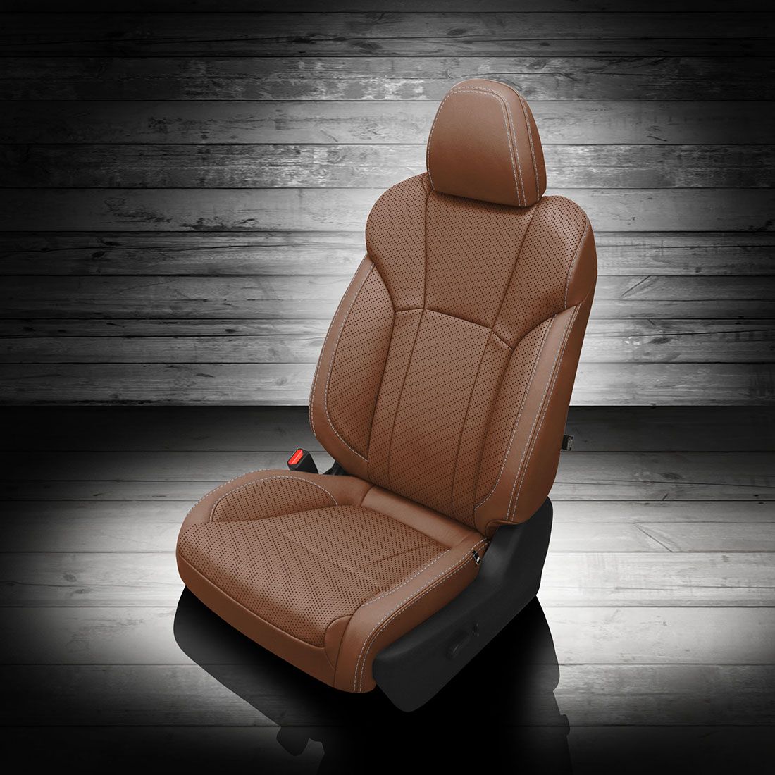MAHOGANY wrap, Perf Body & Wings, SILVER contrast all stitch