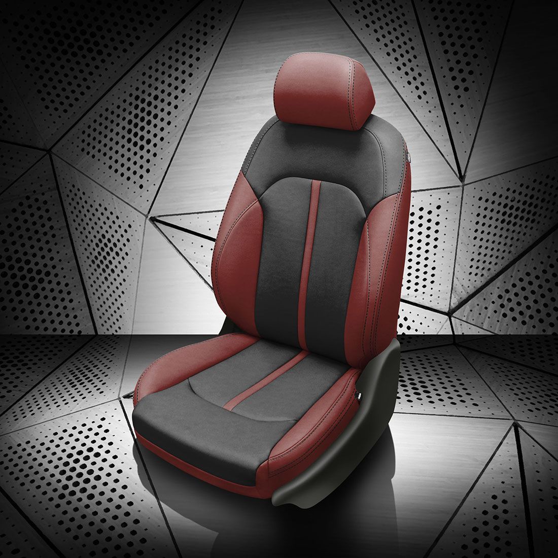 MED RED wrap, BLACK Body, BLACK contrast all stitch