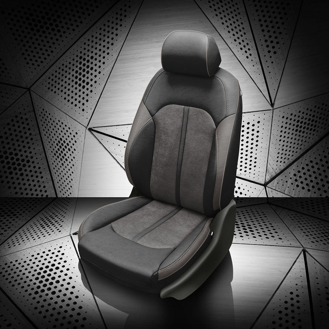 BLACK wrap, ~6929 DARK SLATE Insert, LT GREY piping, LT GREY wings