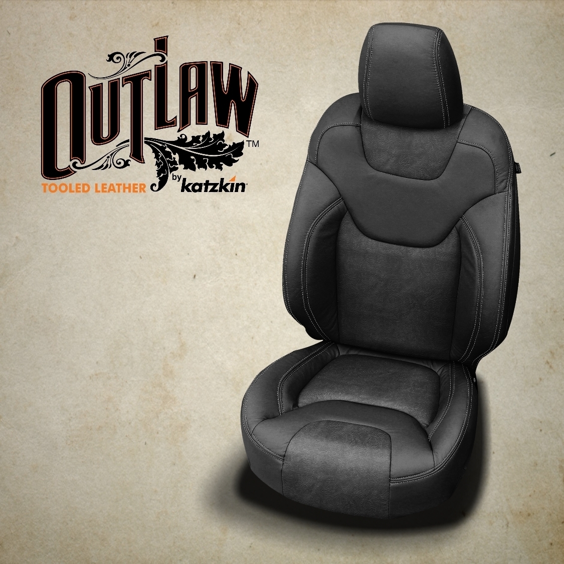 BLACK wrap, OUTLAW BLACK Insert, SILVER double stitching, OUTLAW BLACK wings