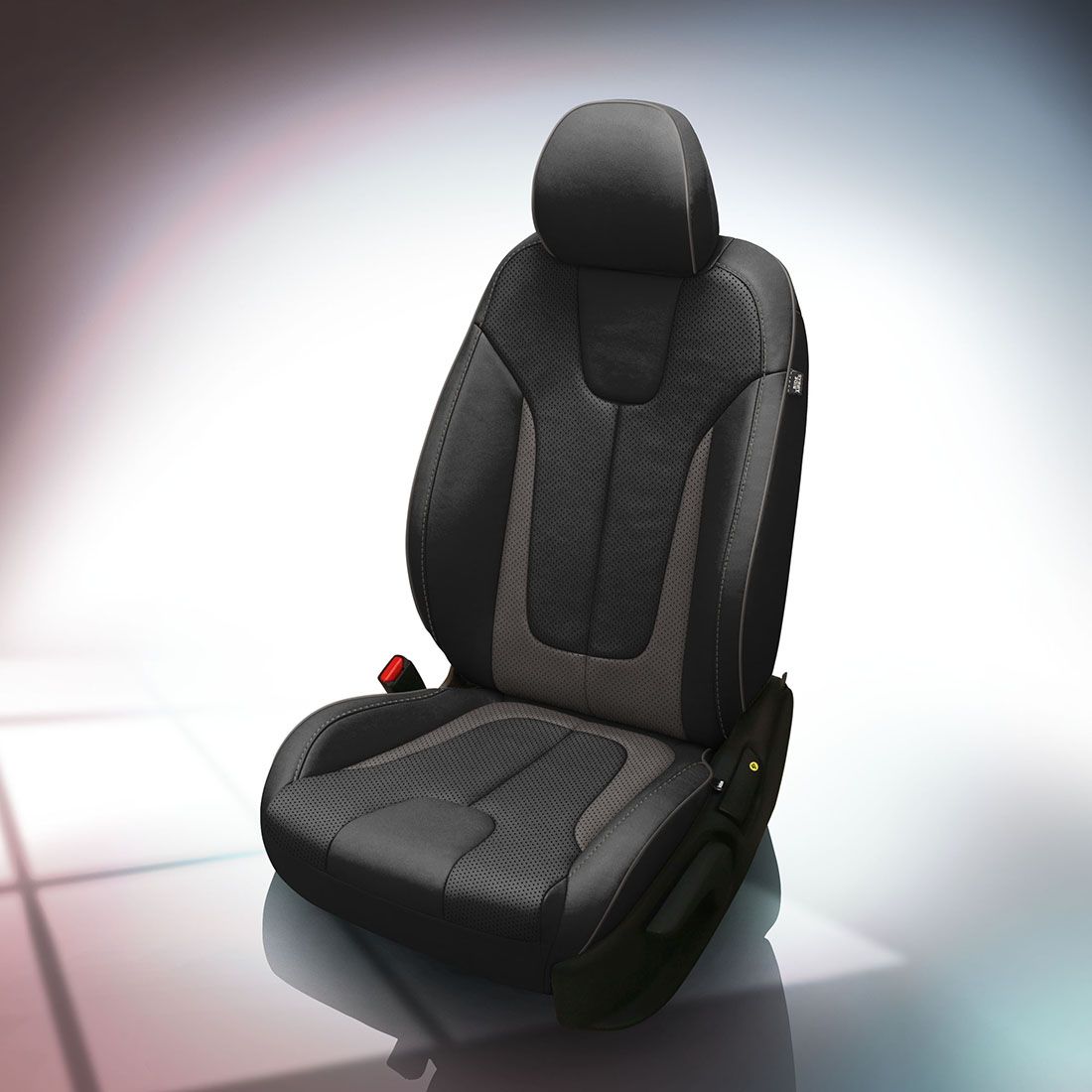 BLACK wrap, LT GREY Insert, Perf Inserts & Wings, LT GREY piping, LT GREY wings