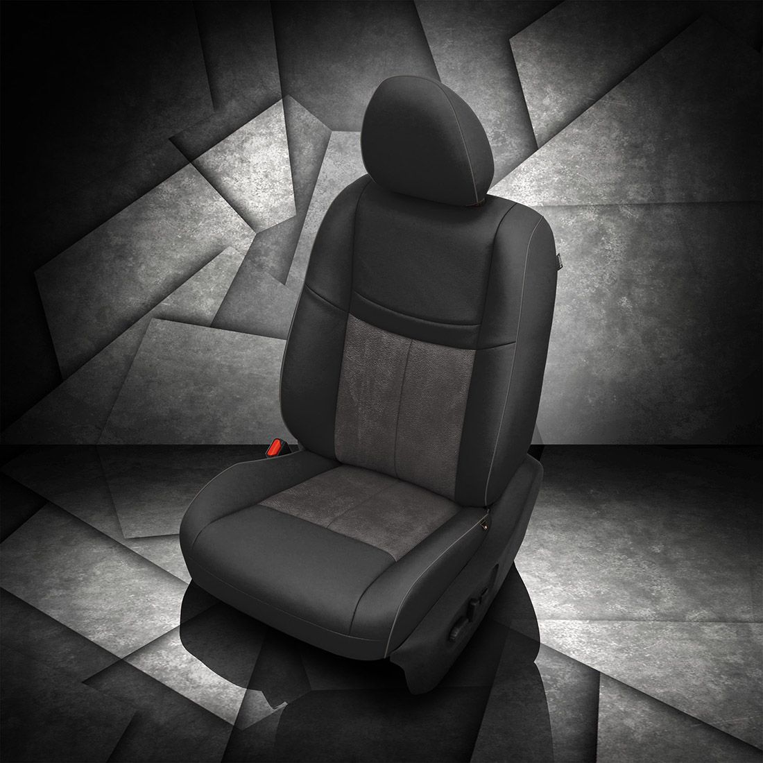 BLACK wrap, ~6929 DARK SLATE Insert, LT GREY piping, BLACK wings