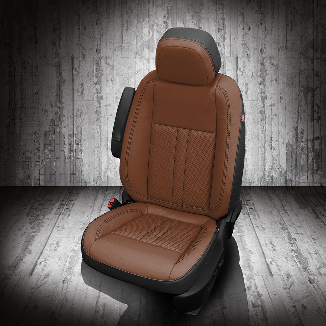 BLACK wrap, MAHOGANY Facing, Perf Inserts, BLACK contrast all stitch