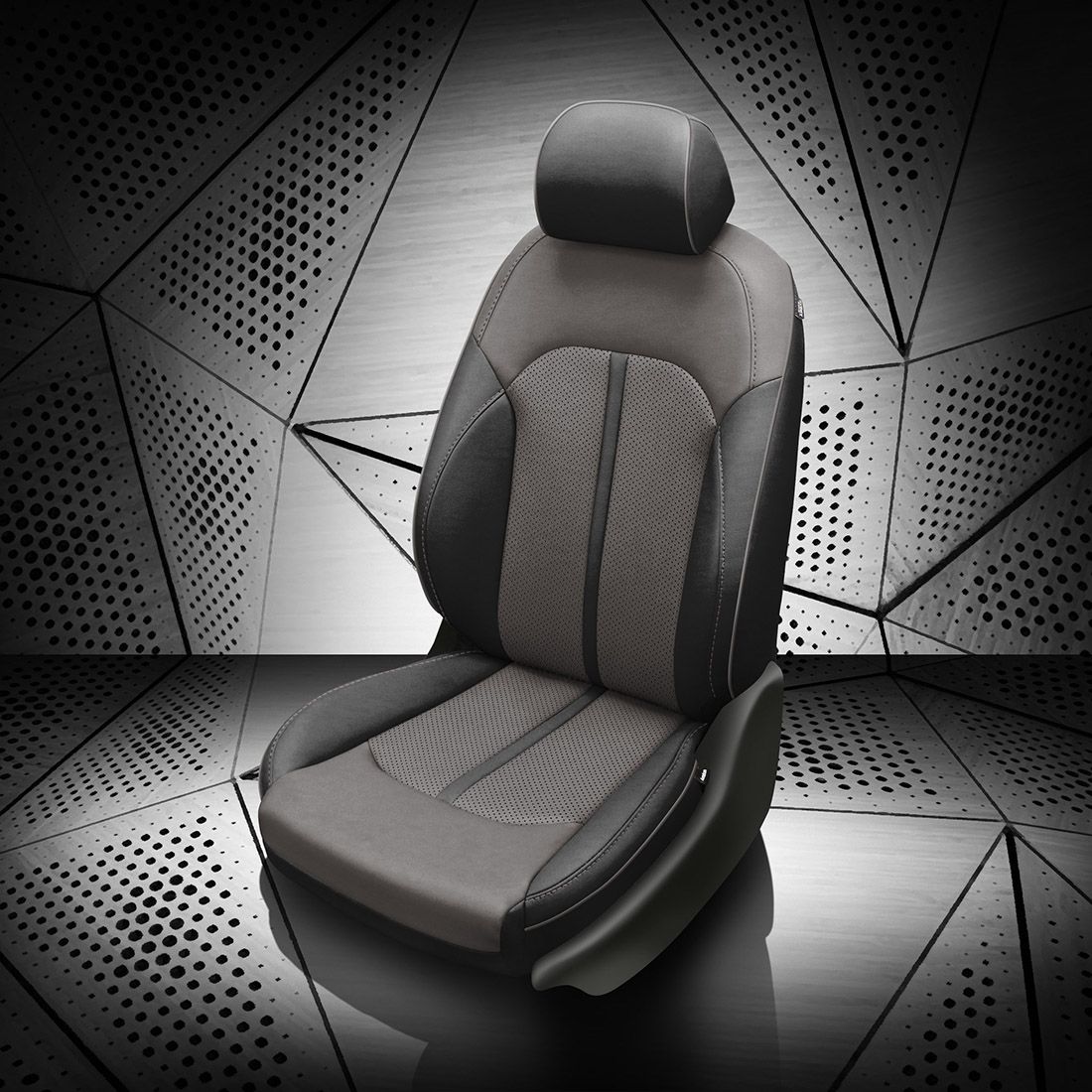 BLACK wrap, LT GREY Body, Perf Inserts, LT GREY piping
