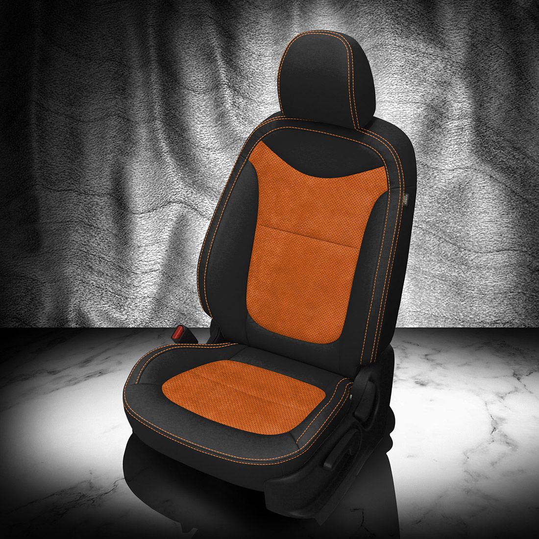 BLACK wrap, ~3032 MANGO Insert, Perf Inserts, +CITRUS ORANGE contrast all stitch