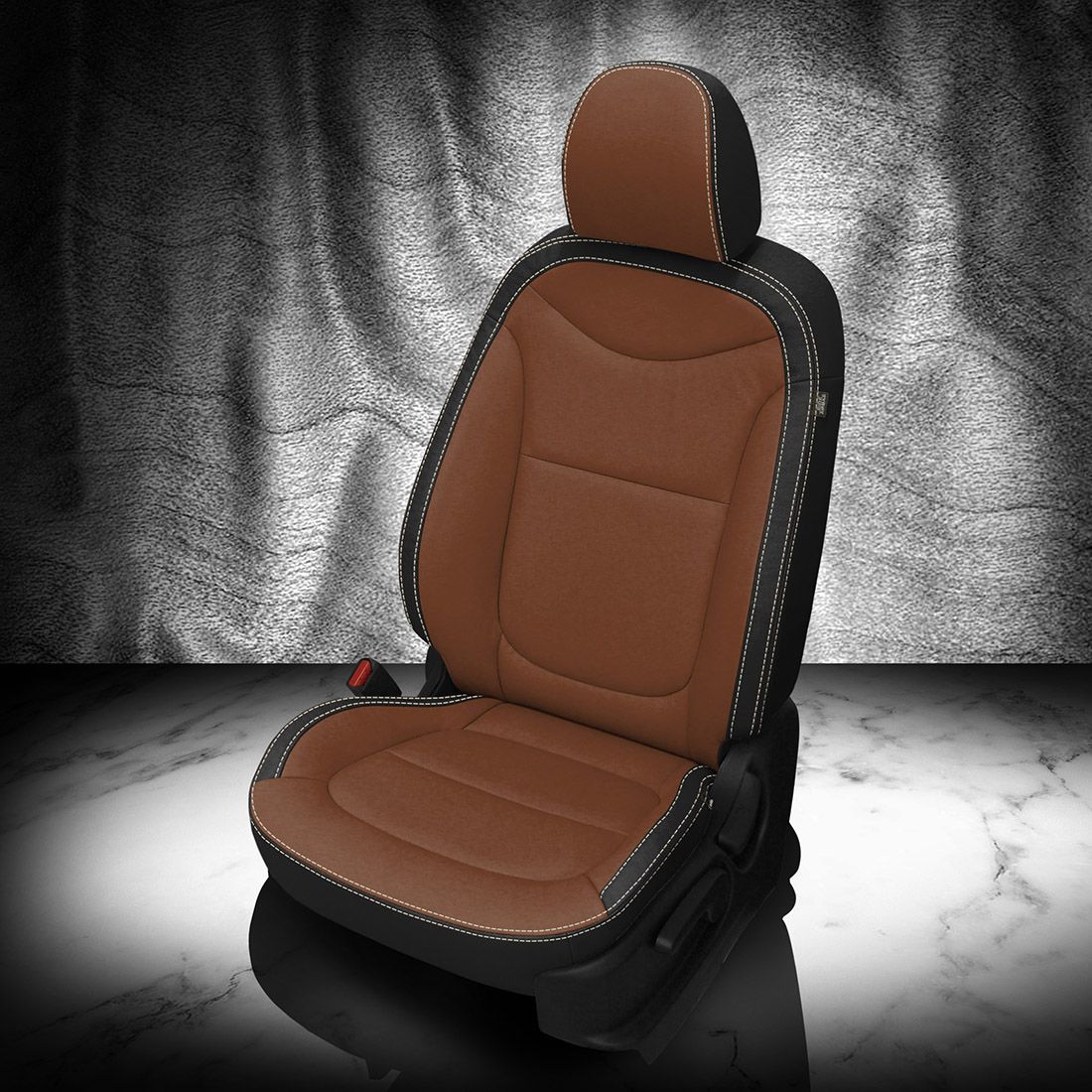 BLACK wrap, MAHOGANY Facing, ALABASTER contrast all stitch, BLACK wings