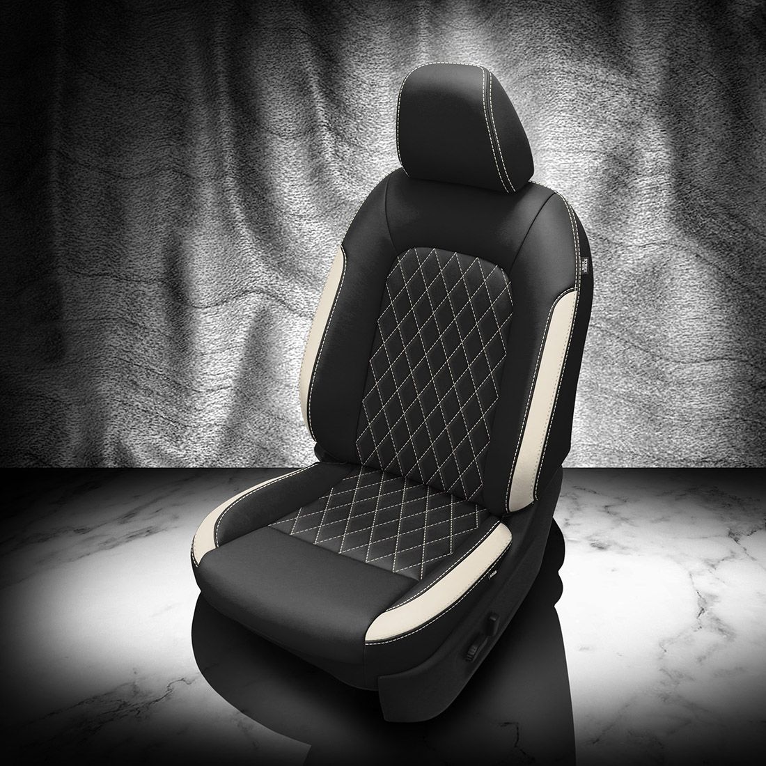 Black wrap, tekstitch Diamond Insert, Pearl contrast all stitch, Tek color Pearl