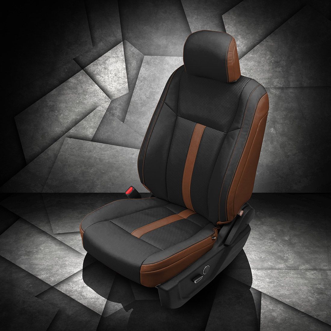 MAHOGANY wrap, BLACK Facing, Perf Body, MAHOGANY contrast all stitch, MAHOGANY wings