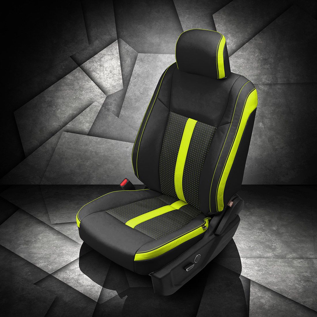 BLACK wrap, BCDA GREEN Insert, +ELECLIME76 contrast all stitch, ELEC LIM 76 wings