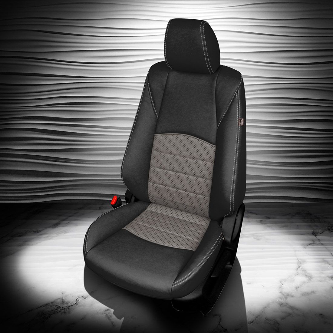 BLACK wrap, ASH Insert, Perf Inserts, SILVER contrast all stitch no insert, ASH wings