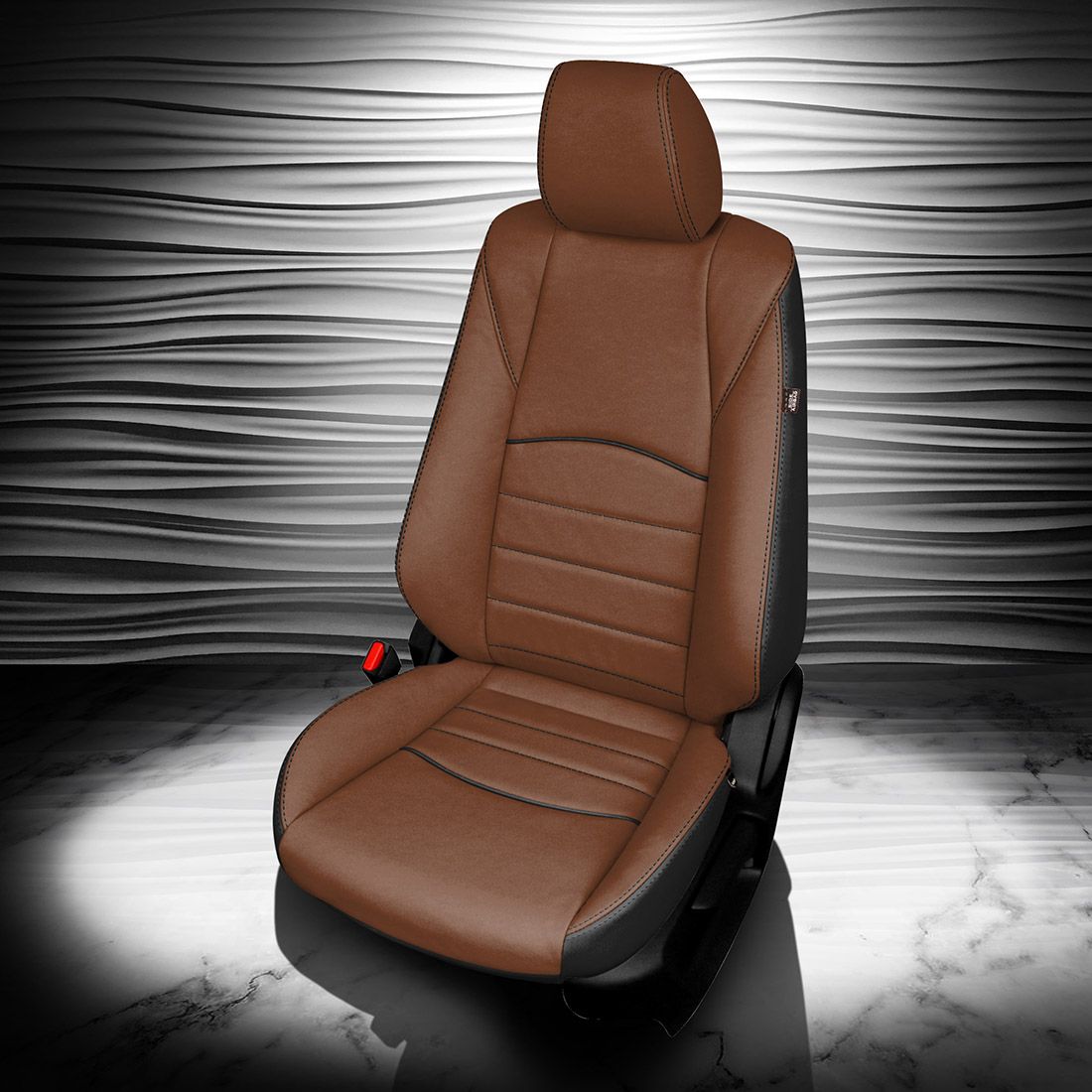 BLACK wrap, MAHOGANY Facing, BLACK contrast all stitch, BLACK wings