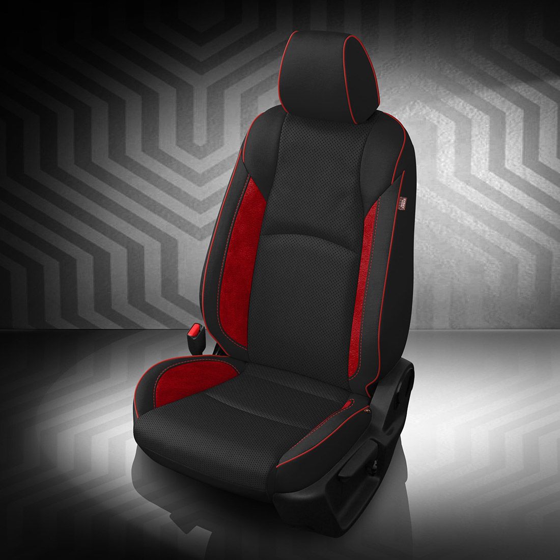 BLACK wrap, ~3033 SCARLET Wings, Perf Body, CARDINAL piping