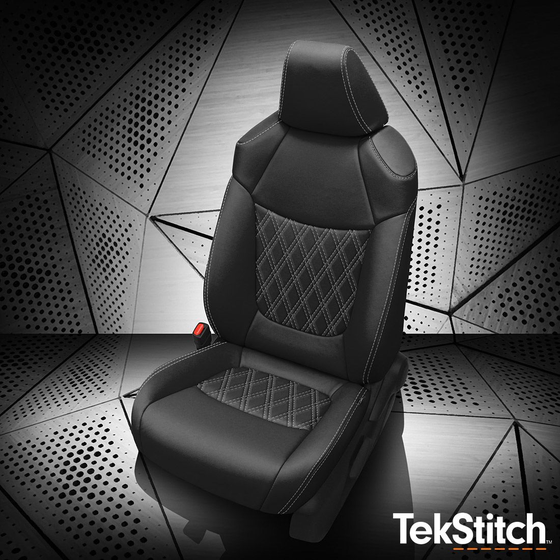 Black wrap, tekstitch Double Diamond Insert, Silver contrast all stitch, Tek color Silver