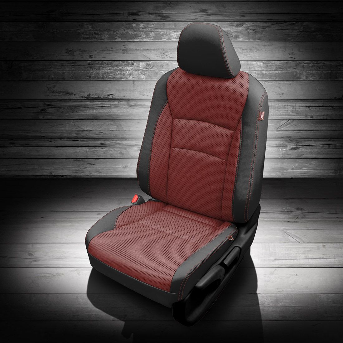 Black wrap, Medium Red body, perf body, Medium Red perf wings, Medium Red contrast all stitch