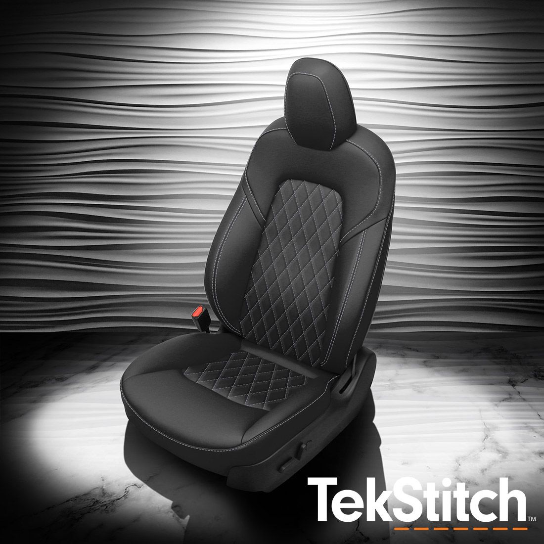 Black wrap, Silver contrast all stitch, TekStitch Diamond Insert, Tek Color Silver