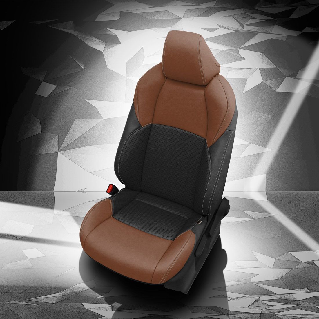 BLACK wrap, MAHOGANY Facing, Perf Inserts & Wings, SILVER contrast all stitch, BLACK wings