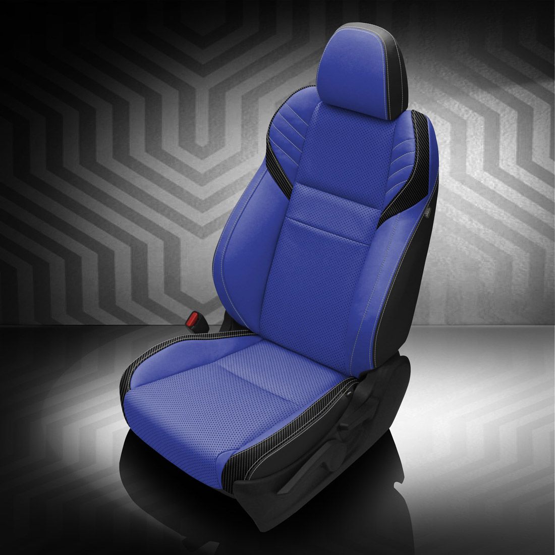 BLACK wrap, COBALT Facing, Perf Body, SILVER contrast all stitch, C SHADOW wings